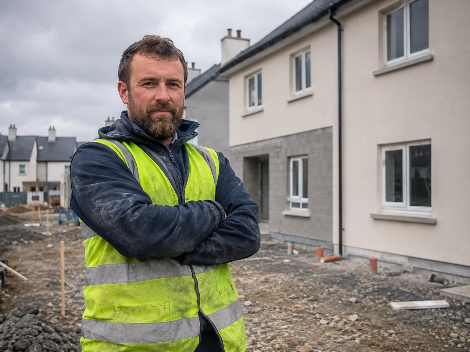 Tradespeople working on a Dublin property