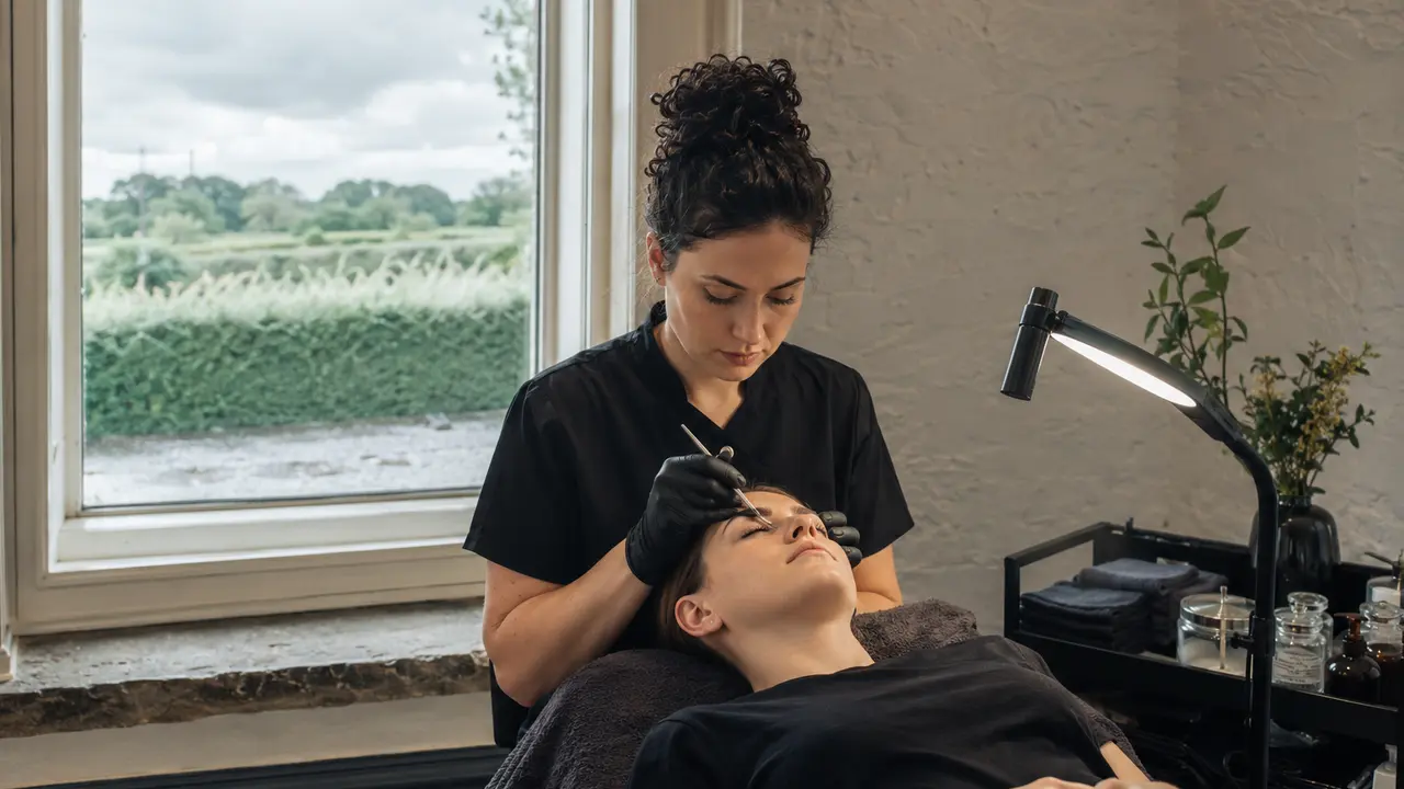 A beauty therapist working in a professional salon