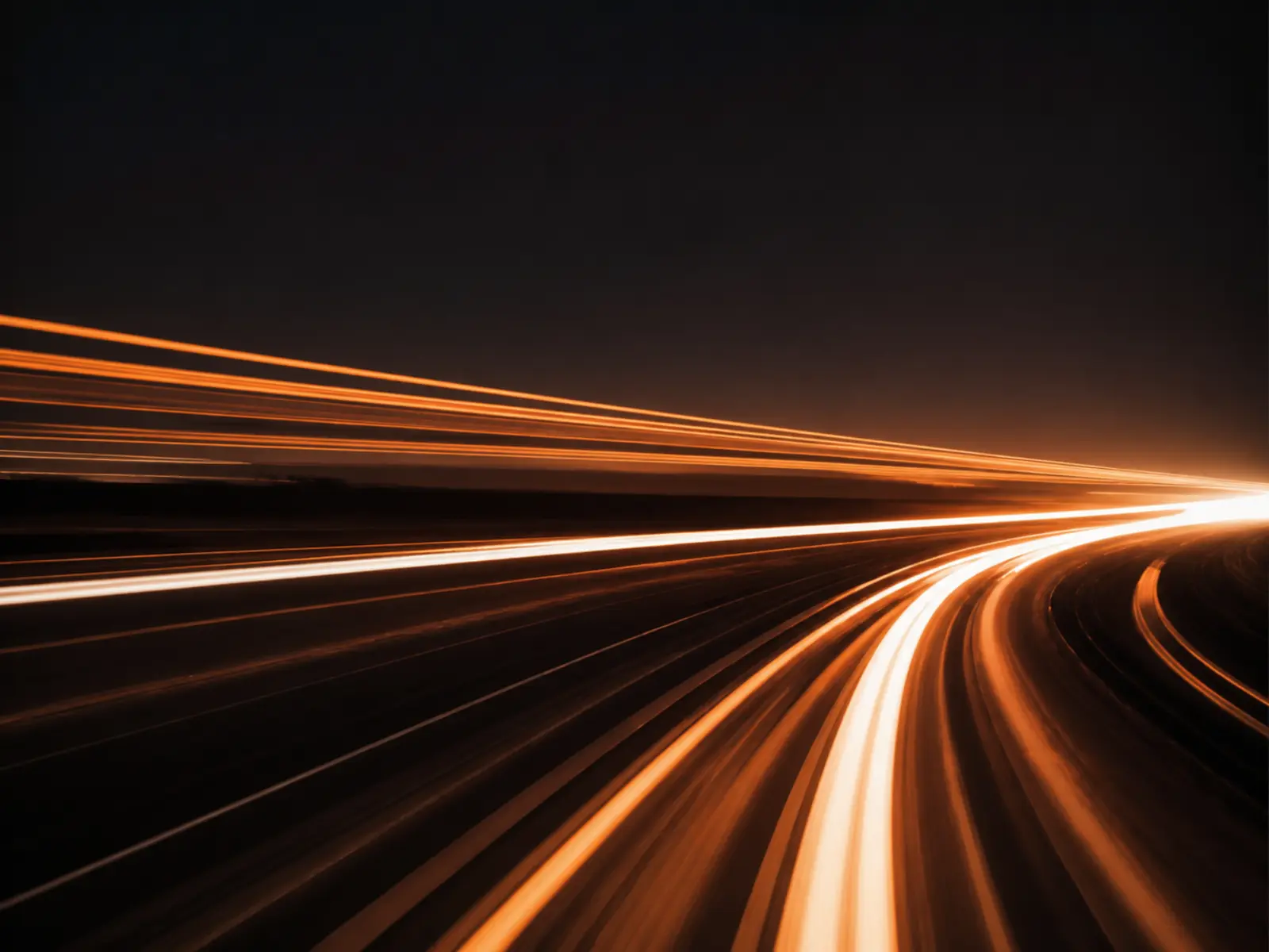 Fast-moving light trails representing website load speed
