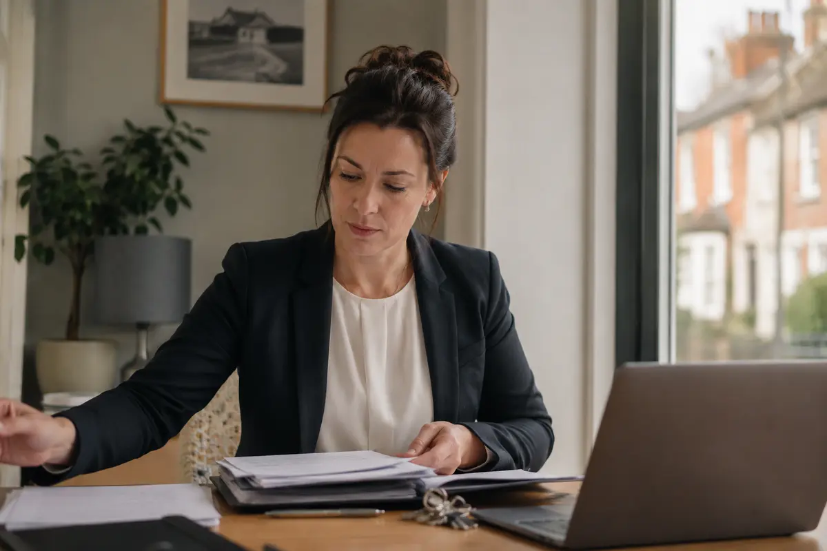 An Irish lettings professional with documents and keys