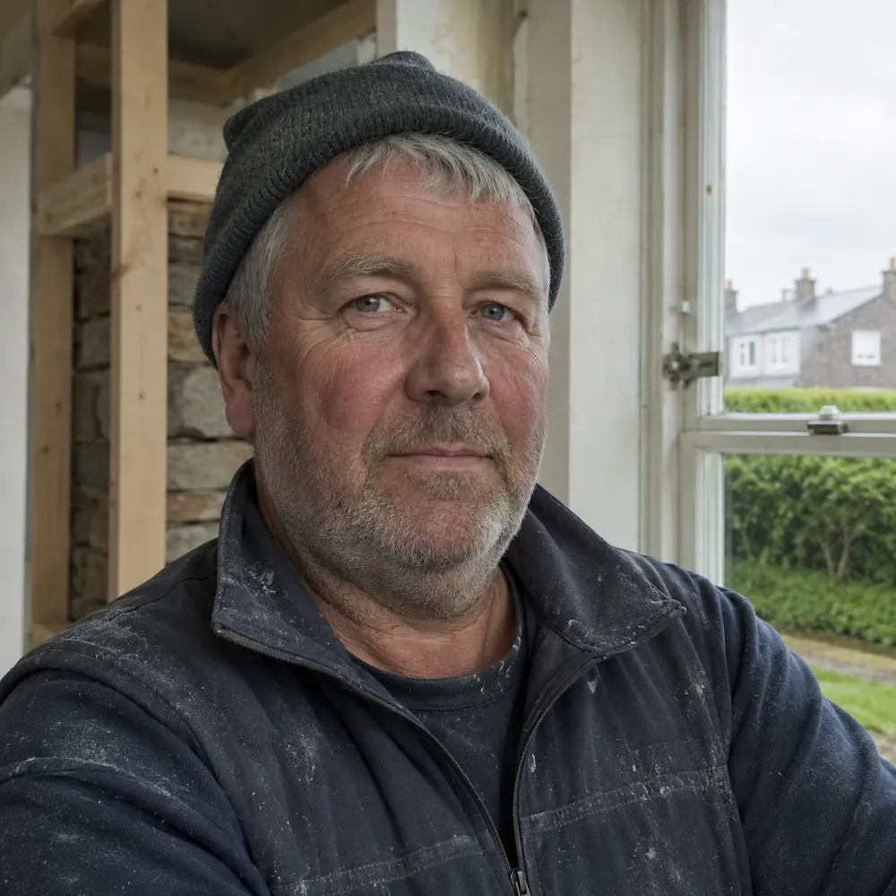 A builder on a construction site
