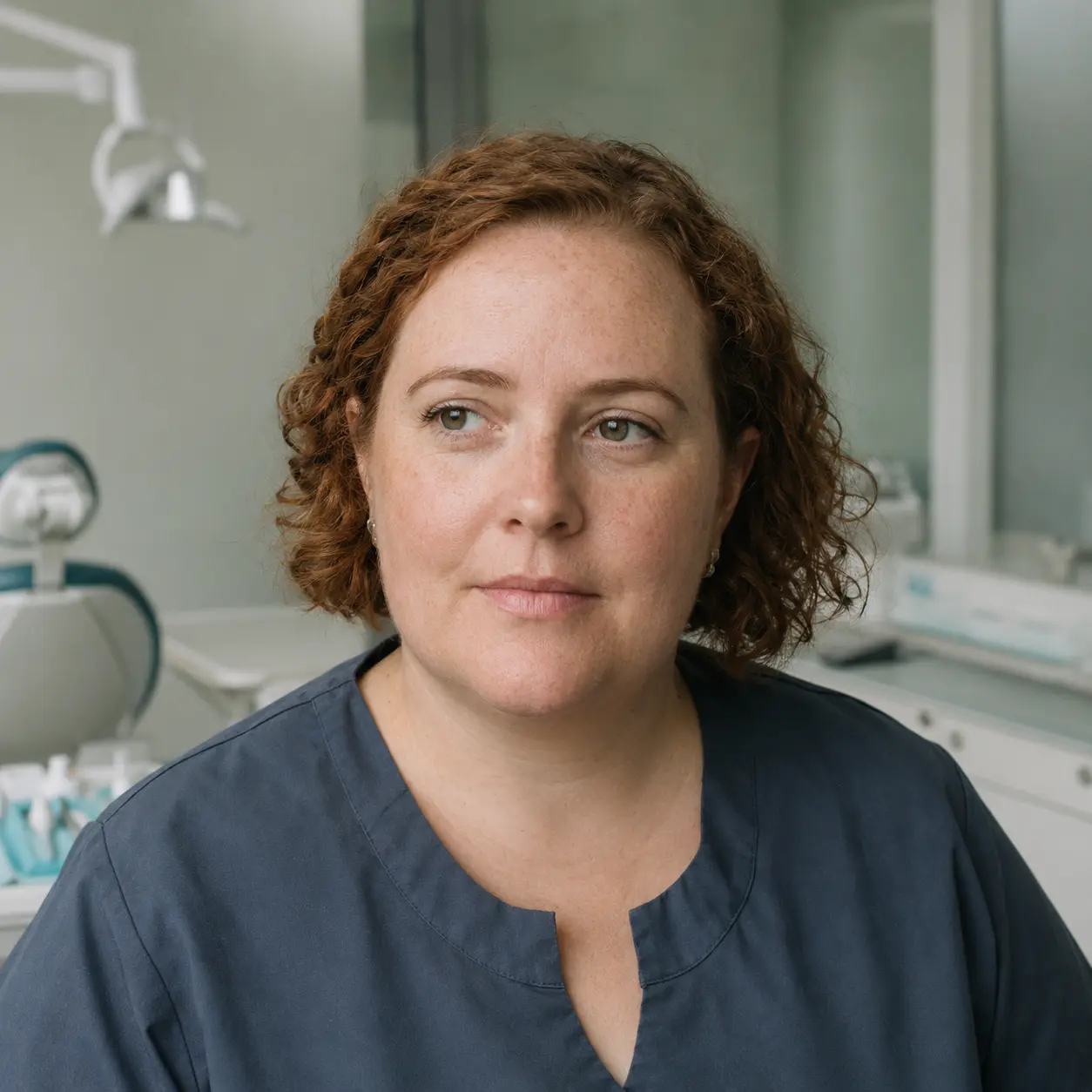 A dentist in their surgery