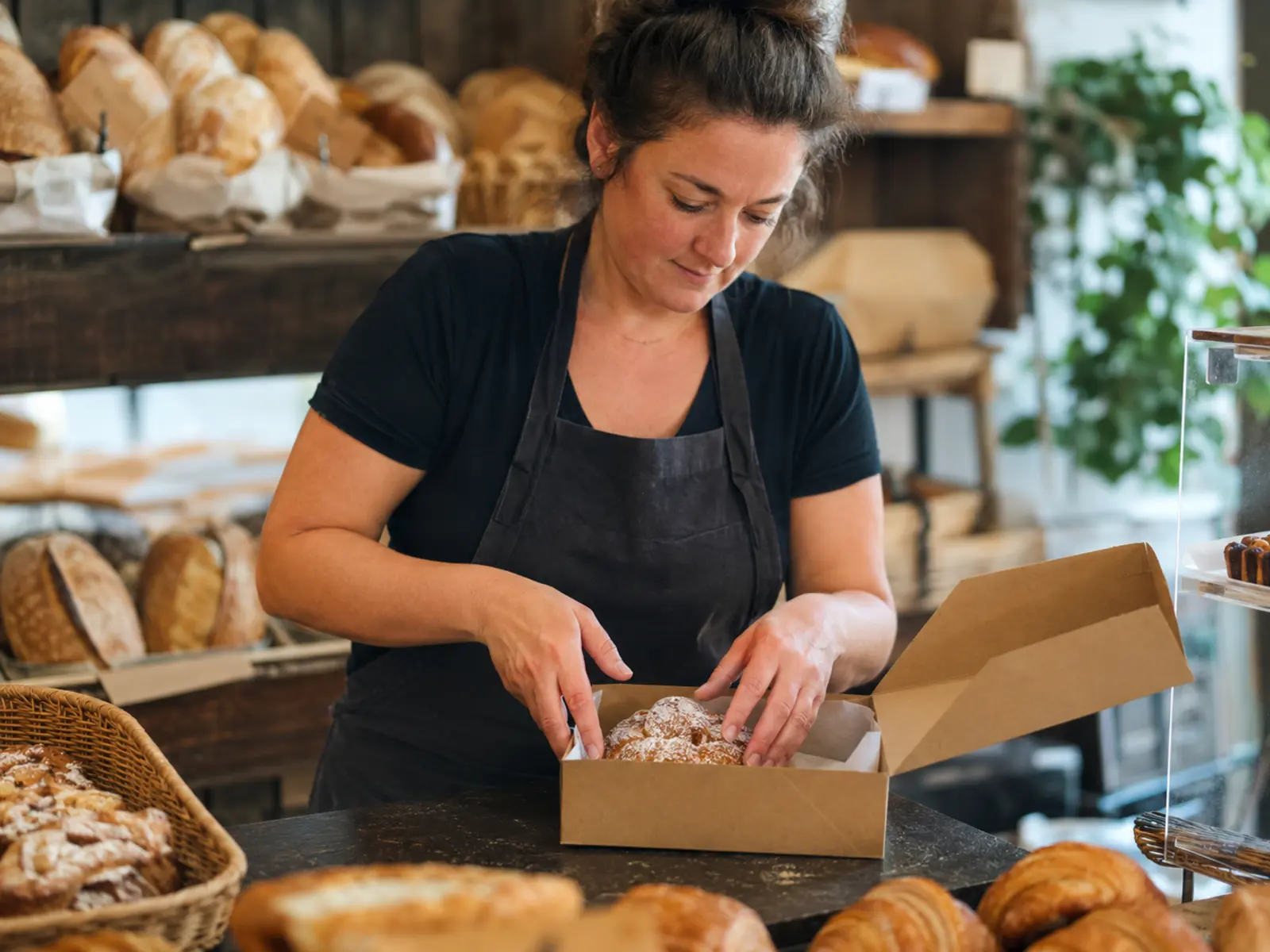 An Irish bakery boxing a pre-order